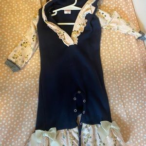 Ric Rac & Ruffles hooded romper 12M